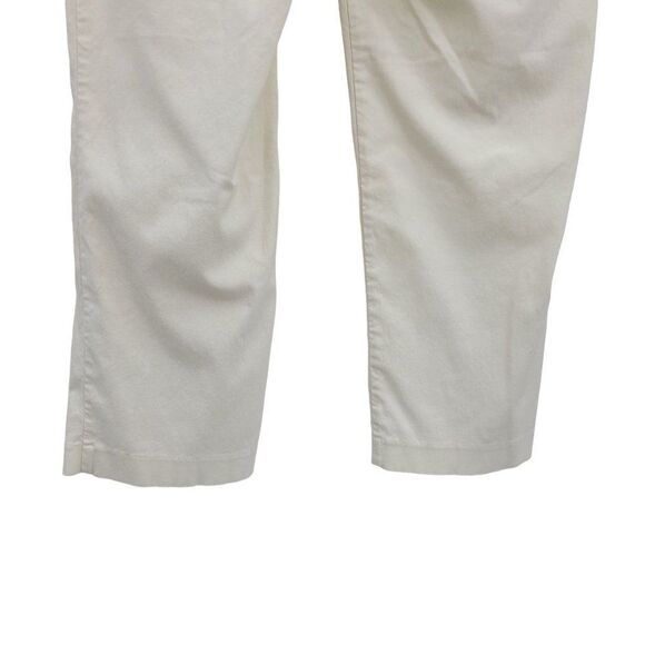 Vintage 90s Express Mid Rise Capri Pants 3/4 White Stretch Flat Front Flat Back - Picture 8 of 11